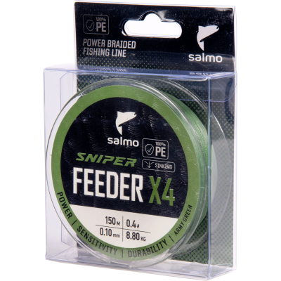 Шнур плетёный SALMO SNIPER х4 FEEDER BRAID Army Green 150/010